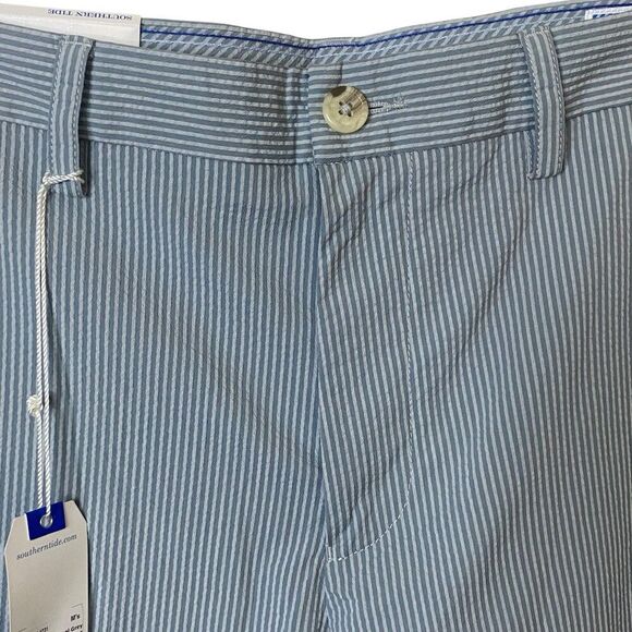 Southern Tide Mens Size 35 Gray Seersucker Skipjack Chino Shorts - Picture 5 of 12